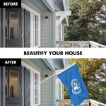 Load image into Gallery viewer, G128 Combo Pack: 6 Ft Tangle Free Aluminum Spinning Flagpole (White) &amp; United Nations Flag 3x5 Ft, LiteWeave Pro Series Printed 150D Polyester  Pole with Flag Included