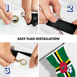 Load image into Gallery viewer, G128 Combo Pack: 6 Ft Tangle Free Aluminum Spinning Flagpole (Black) &amp; Dominica Dominican Flag 3x5 Ft, LiteWeave Pro Series Printed 150D Polyester  Pole with Flag Included