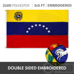 Load image into Gallery viewer, G128 Combo Pack: USA American Flag 3x5 Ft Embroidered Stars &amp; Venezuela (Venezuelan) Flag 3x5 Ft Doublesided Embroidered 210D