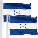 Load image into Gallery viewer, G128 2 Pack: Honduras Honduran Flag  3x5 Ft  Printed 150D Polyester  Indoor/Outdoor, Vibrant Colors, Brass Grommets, Quality Polyester, Much Thicker More Durable Than 100D 75D Polyester