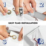 Load image into Gallery viewer, G128  6 Feet Tangle Free Spinning Flagpole (Silver) US Army Double Sided Brass Grommets Embroidered 3x5 ft (Flag Included) Aluminum Flag Pole