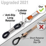 Load image into Gallery viewer, Eyeglasses Holder Strap Cord Premium Eco Leather 4 Pcs AntiSlip Clip Loop