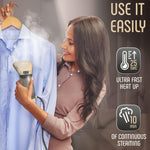 Load image into Gallery viewer, Clothing Steamer Travel Size Vacation Essentials Handheld Gold Steam Iron
