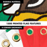 Load image into Gallery viewer, Combo Pack: 6 Ft Tangle Free Aluminum Spinning Flagpole (White) &amp; Mexico Mexican Flag 3x5 Ft, LiteWeave Pro Series Printed 150D Polyester, 4 Corner Brass Grommets Pole with Flag Included