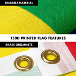 Load image into Gallery viewer, Flag Pole 6FT Silver Tangle Free &amp; Ethiopia Ethiopian Flag 3x5 Ft Combo Printed 150D Polyester By G128