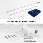 Load image into Gallery viewer, G128 Combo Pack: 5 Ft Tangle Free Spinning Flagpole (Silver) &amp; Alaska Flag 2x3 Ft Embroidered 220GSM Spun Polyester, Brass Grommets (Flag Included) Aluminum Flag Pole