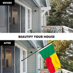 Load image into Gallery viewer, G128 Combo Pack: 6 Ft Tangle Free Aluminum Spinning Flagpole (Black) &amp; Benin Beninese Flag 3x5 Ft, LiteWeave Pro Series Printed 150D Polyester  Pole with Flag Included