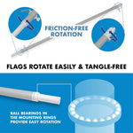 Load image into Gallery viewer, G128 Combo Pack: 6 Ft Tangle Free Spinning Flagpole (Silver) &amp; Checkered Flag Flag 3x5 Ft Printed 150D Polyester, Brass Grommets (Flag Included) Aluminum Flag Pole