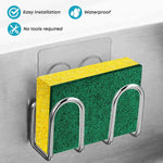Load image into Gallery viewer, Kitchen Sponge Holder Sink Caddy for Sponges Scrubbers Soap No Drilling Adhesive Rustproof SUS304 Stainless Steel Compact Kitchen Sink Accessories