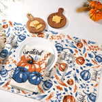Load image into Gallery viewer, Set of 2 Thankful &amp; Grateful Printed Dish Towels Hand Towels Boho Tea Towels Multifunctional Stylish Absorbent Quick Dry Soft 18  x28  100% Cotton Blue &amp; Orange