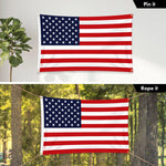 Load image into Gallery viewer, G128 Combo Pack: 6 Ft Tangle Free Aluminum Spinning Flagpole (White) &amp; American USA Flag 3x5 Ft, LiteWeave Pro Series Printed 150D Polyester, 4 Corner Brass Grommets  Pole with Flag Included