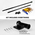 Load image into Gallery viewer, G128 Combo Pack: 6 Ft Tangle Free Aluminum Spinning Flagpole (Black) &amp; Uruguay Uruguayan Flag 3x5 Ft, Double ToughWeave Series Double Sided Embroidered 210D Polyester  Pole with Flag Included