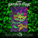 Load image into Gallery viewer, G128 Garden Flag Mardi Gras Masquerade Mask 12x18 Blockout Fabric