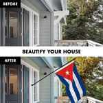 Load image into Gallery viewer, G128 Combo Pack: 6 Feet Tangle Free Spinning Flagpole (Black) Cuba Cuban Flag 3x5 ft Printed 150D Brass Grommets (Flag Included) Aluminum Flag Pole