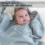 Load image into Gallery viewer, Muslin Swaddle Blankets Large Size Soft Breathable Bamboo Cotton Prevents Overheating Set of 2 Gender Neutral Design Nursing Cover Swaddling Blanket Feather Print Boy Girl Burp Cloth