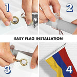 Load image into Gallery viewer, G128 Combo Pack: Flag Pole 6 FT Silver Tangle Free &amp; Armenia Armenian Flag 3x5 FT Printed 150D Polyester