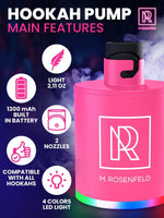 Load image into Gallery viewer, Pink Hookah Pump with 1300 mAh Rechargeable Battery Electric Hookah Air Pump Kit