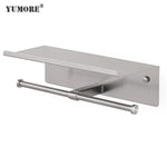 Load image into Gallery viewer, Toilet Paper Holder with Phone Shelf Bathroom Double Roll Tissue Storage Holder