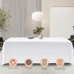Load image into Gallery viewer, 2 Pack Classic White Tablecloth 90x132 in Table Cover for 6 Ft Rectangle Tables