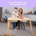 Load image into Gallery viewer, Wooden Step Stool for Kids and Toddlers – Set of 4 – Natural – Extendable Legs Kids Chair – Sensory Table Seat – Children's Round Sitting Furniture with Leveling Feet and Anti Slip Pads