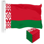 Load image into Gallery viewer, G128 5 Pack: Belarus Belarusian Flag  3x5 Ft  LiteWeave Pro Series Printed 150D Poly  Country Flag, Indoor/Outdoor, Vibrant Colors, Brass Grommets, Thicker and More Durable Than 100D 75D Polyester