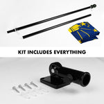 Load image into Gallery viewer, G128 Combo Pack: 5 Ft Tangle Free Aluminum Spinning Flagpole (Black) &amp; Indiana IN State Flag 2x3 Ft, ToughWeave Series Embroidered 300D Polyester  Pole with Flag Included