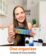 Load image into Gallery viewer, Weekly Pill Organizer 1 time a Day Pill Box 7 Day with Waterproof Seal Large compartments Hold Big Vitamins &amp; Supplements Upgraded Locking lids for Home &amp; Travel use Durable Hard case