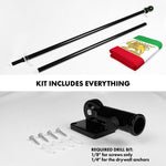 Load image into Gallery viewer, G128 Combo Pack: 6 Ft Tangle Free Aluminum Spinning Flagpole (Black) &amp; Iran Lion Iranian Lion Flag 3x5 Ft, LiteWeave Pro Series Printed 150D Polyester  Pole with Flag Included
