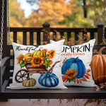 Load image into Gallery viewer, Fall Decoration Pumpkin Thankful Waterproof Throw Pillow 18 x 18 in Set of 4, Beautiful Cushion Covers for Autumn Thanksgiving Sofa Couch Decoration, Pillow Insert Included