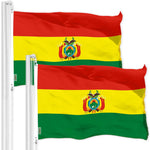 Load image into Gallery viewer, G128 2 Pack: Bolivia Bolivian Flag  3x5 Ft  Printed 150D Polyester  Indoor/Outdoor, Vibrant Colors, Brass Grommets, Quality Polyester, Much Thicker More Durable Than 100D 75D Polyester