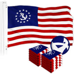 Load image into Gallery viewer, G128 10 Pack: American USA Yacht Ensign Flag  20x30 In  ToughWeave Series Embroidered 210D Polyester  Nautical Flag, Embroidered Stars, Sewn Stripes, Indoor/Outdoor, Vibrant Colors, Brass Grommets