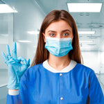 Load image into Gallery viewer, Disposable Lab Coats for Adults Medium Size Blue Medical Clothing 10 Pack