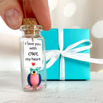 Load image into Gallery viewer, Cute and Kawaii Anniversary Presents Personalized Love Gifts for Boyfriend Girlfriend Romantic Gift for Her Him (Colorful Owl I Love You with Owl My Heart in Teal Gift Box)