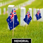 Load image into Gallery viewer, G128 50 Pack Handheld Australia Australian Stick Flags  12x18 In  Printed 150D Polyester, Country Flag, Solid Wooden Stick, Spear Gold Tip