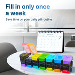 Load image into Gallery viewer, Extra Large Weekly Pill Organizer 2 Times a Day XL Pill Case Am Pm Rainbow Color