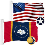 Load image into Gallery viewer, G128 Combo Pack: American USA Flag 3x5 Ft &amp; Mississippi 2020 MS State Flag 3x5 Ft  Both ToughWeave Series Embroidered 300D Polyester, Embroidered Design, Indoor/Outdoor, Brass Grommets