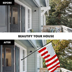 Load image into Gallery viewer, G128 Combo Pack: 6 Ft Tangle Free Aluminum Spinning Flagpole (Black) &amp; Civil Peace USA Flag 3x5 Ft, LiteWeave Pro Series Printed 150D Polyester  Pole with Flag Included