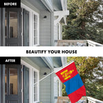 Load image into Gallery viewer, G128 Combo Pack: 6 Ft Tangle Free Aluminum Spinning Flagpole (White) &amp; Mongolia Mongolian Flag 3x5 Ft, LiteWeave Pro Series Printed 150D Polyester  Pole with Flag Included