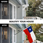 Load image into Gallery viewer, G128 Combo Pack: 6 Ft Tangle Free Aluminum Spinning Flagpole (Black) &amp; Chile Chilean Flag 3x5 Ft, ToughWeave Series Embroidered 300D Polyester  Pole with Flag Included