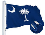 Load image into Gallery viewer, G128 South Carolina SC State Flag  5x8 Ft  StormFlyer Series Embroidered 220GSM Spun Polyester  Embroidered Design, Indoor/Outdoor, Brass Grommets, Heavy Duty, All Weather
