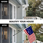 Load image into Gallery viewer, G128 Combo Pack: 6 Ft Tangle Free Aluminum Spinning Flagpole (Black) &amp; Bennington 76 Flag 3x5 Ft, ToughWeave Series Embroidered 300D Polyester  Pole with Flag Included