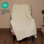Load image into Gallery viewer, The Fine Living Co. 100% Cotton Waffle Weave Throw Blanket Lightweight Soft and Breathable Throw Blanket for All Season Skin Friendly Blanket for Couch Bed Sofa  50”x60” inches Ivory