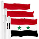 Load image into Gallery viewer, G128 3 Pack: Syria Syrian Flag  3x5 Ft  LiteWeave Pro Series Printed 150D Polyester  Country Flag, Indoor/Outdoor, Vibrant Colors, Brass Grommets, Thicker and More Durable Than 100D 75D Polyester