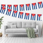 Load image into Gallery viewer, G128 Cuba Cuban Bunting Banner  Flag 8.2 x 5.5 Inch, Full String 33 Feet  Printed 150D Polyester, Decorations For Bar, School, Festival Events Celebration