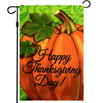 Load image into Gallery viewer, G128  Home Decorative Thanksgiving Garden Flag, Happy Thanksgiving Day Quote with Pumpkin Decorations,   12x18 Inch  Printed 150D Polyester  Rustic Holiday Seasonal Outdoor Flag