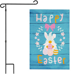 Load image into Gallery viewer, Combo Pack Garden Flag Stand Black 36x16 in and Garden Flag 12x18 in Happy