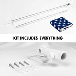 Load image into Gallery viewer, G128  5 Feet Tangle Free Spinning Flagpole (Silver) USA American Flag Brass Grommets Spun Polyester 2x3 ft (Flag Included) Aluminum Flag Pole