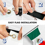 Load image into Gallery viewer, G128 Combo Pack: 5 Ft Tangle Free Aluminum Spinning Flagpole (Black) &amp; Mexico Mexican Flag 2x3 Ft, ToughWeave Series Embroidered 300D Polyester  Pole with Flag Included
