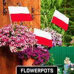 Load image into Gallery viewer, G128 30 Pack Handheld Poland Polish Stick Flags  12x18 In  Printed 150D Polyester, Country Flag, Solid Wooden Stick, Spear Gold Tip