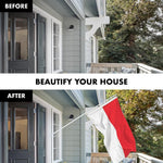 Load image into Gallery viewer, G128 Combo Pack: 6 Ft Tangle Free Spinning Flagpole (White) &amp; Indonesia Flag 3x5 Ft Printed 150D Polyester, Brass Grommets (Flag Included) Aluminum Flag Pole